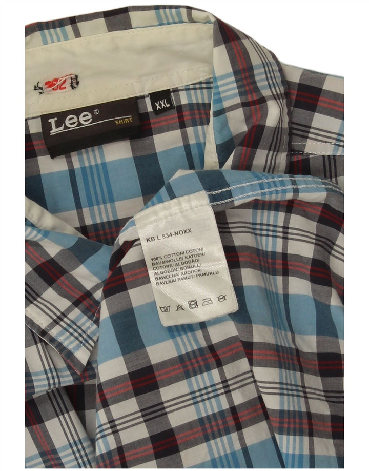 Cămașă pentru bărbați Lee 2XL, bumbac cu carouri albastre