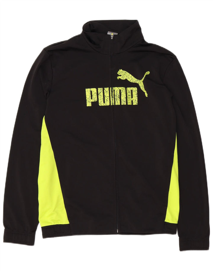 Jachetă de top Puma pentru bărbați cu grafică din poliester color bloc negru