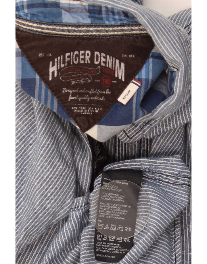 Cămașă pentru bărbați Tommy Hilfiger, bumbac cu dungi, albastru bleumarin mediu