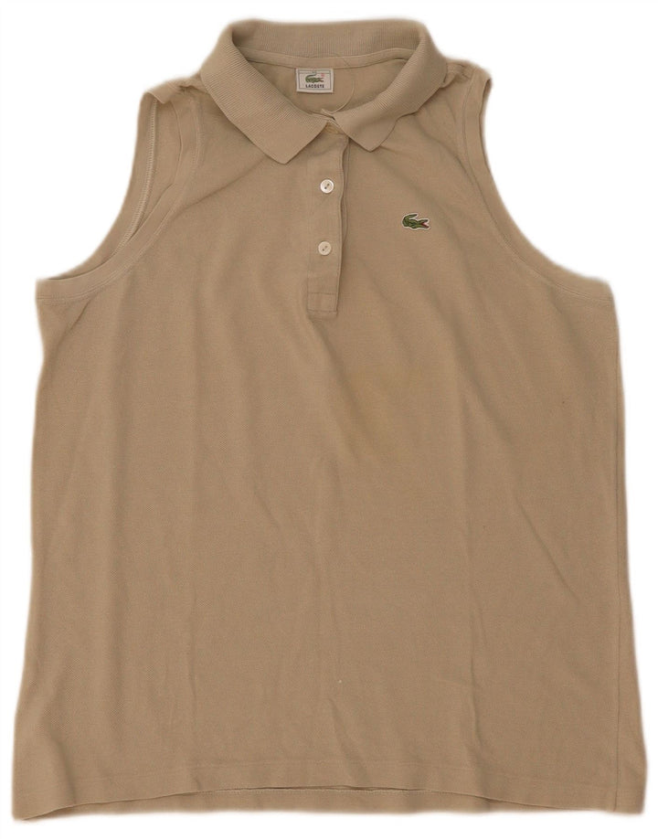 Tricou polo fără mâneci pentru femei Lacoste Mărimea 44 mare bej