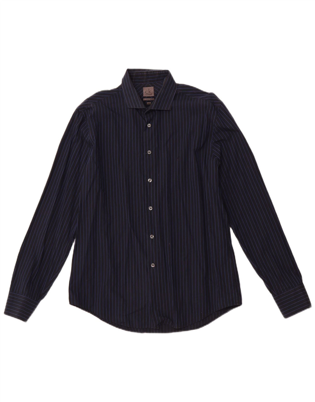 Cămașă pentru bărbați CALVIN KLEIN, slim fit, mărimea 16 41, mare, bleumarin, bumbac cu dungi