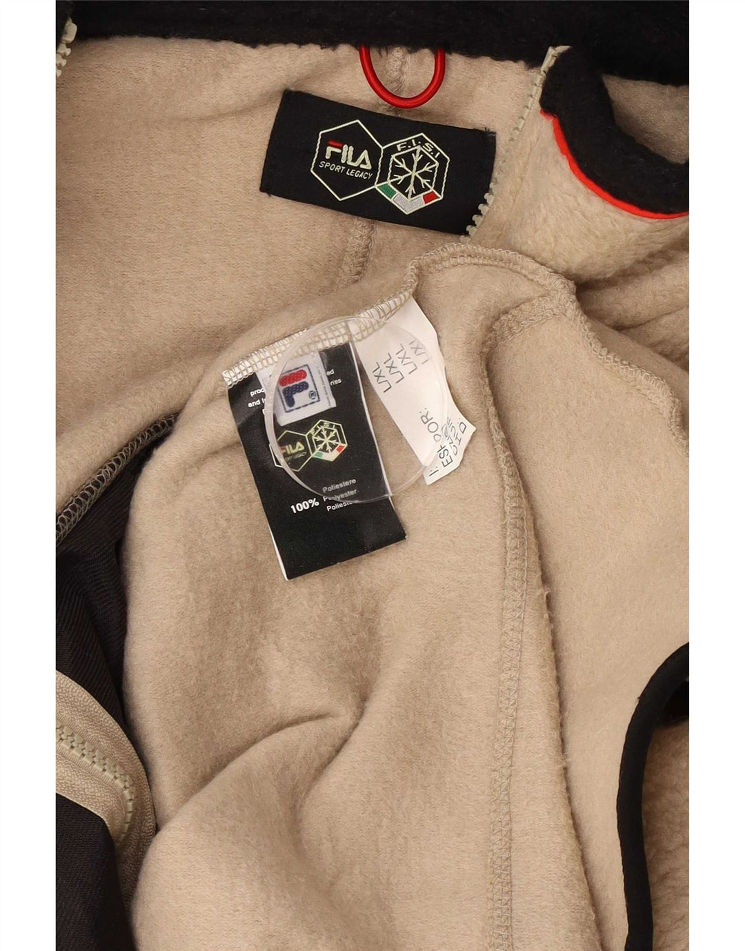 Jachetă fleece pentru bărbați Fila UK 40, mare, bej, poliester