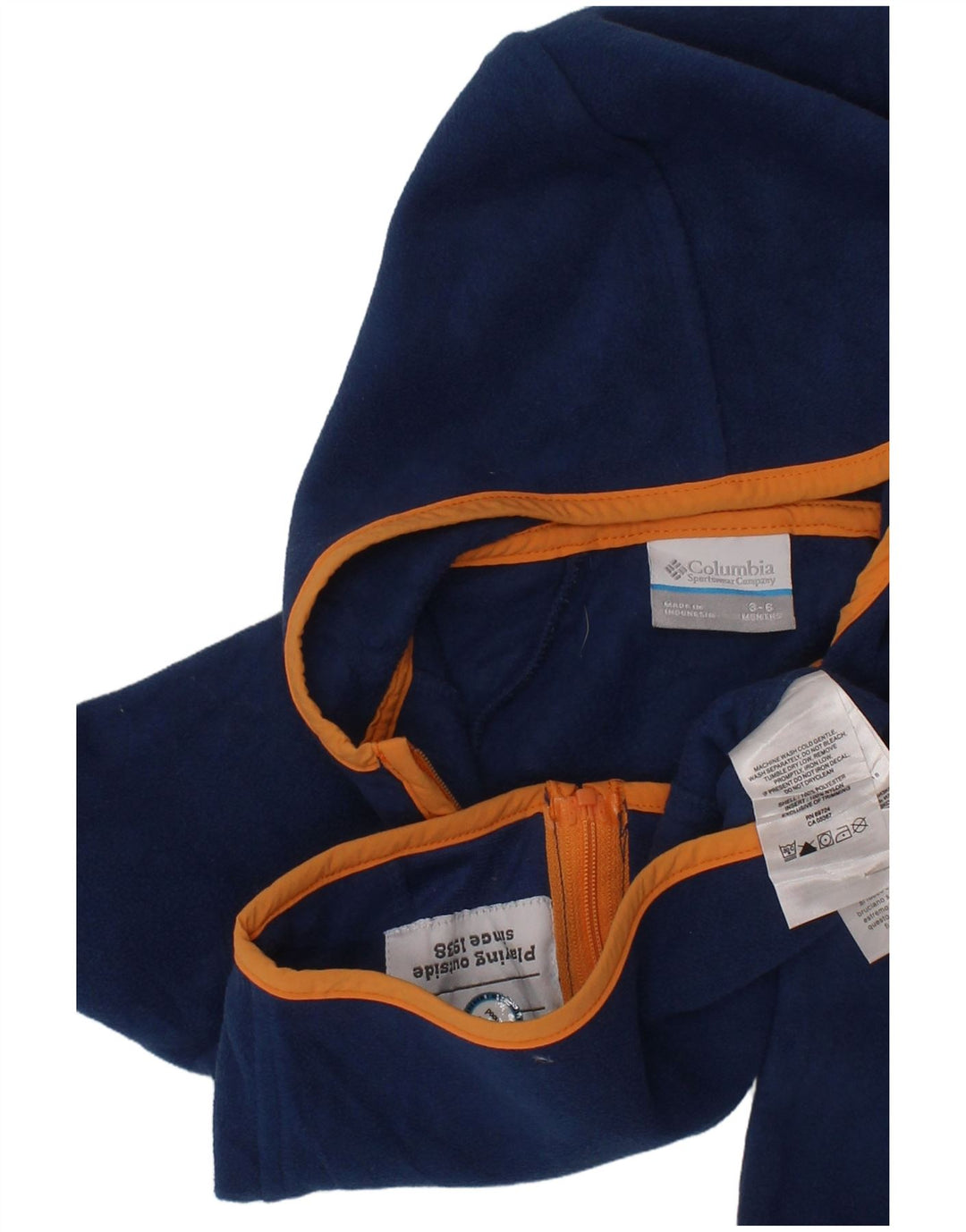 COLUMBIA Jachetă fleece cu glugă pentru bebeluși 3-6 luni, albastru bleumarin, color block