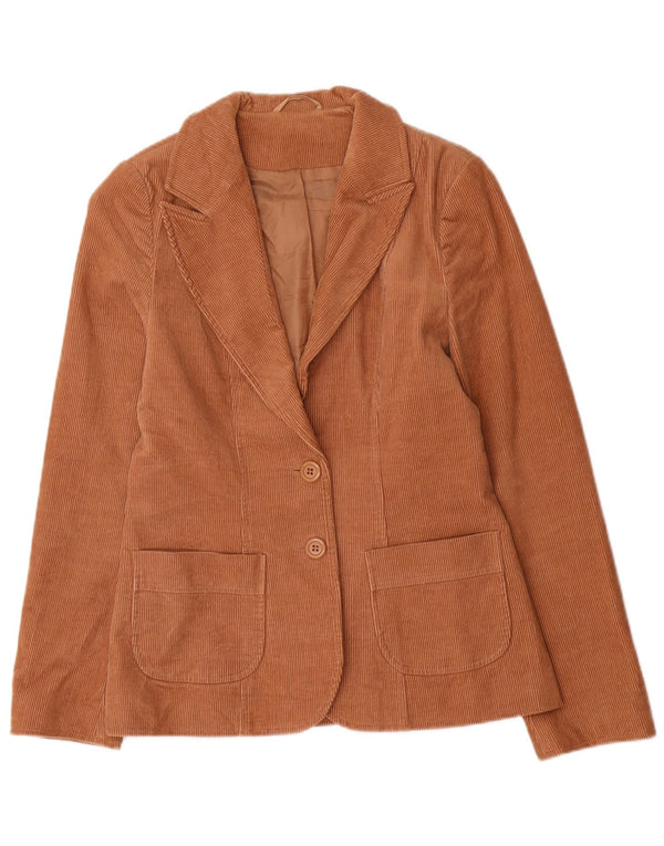Topshop Jachetă pentru femei din velur cu 2 nasturi, UK 10, bumbac maro mic