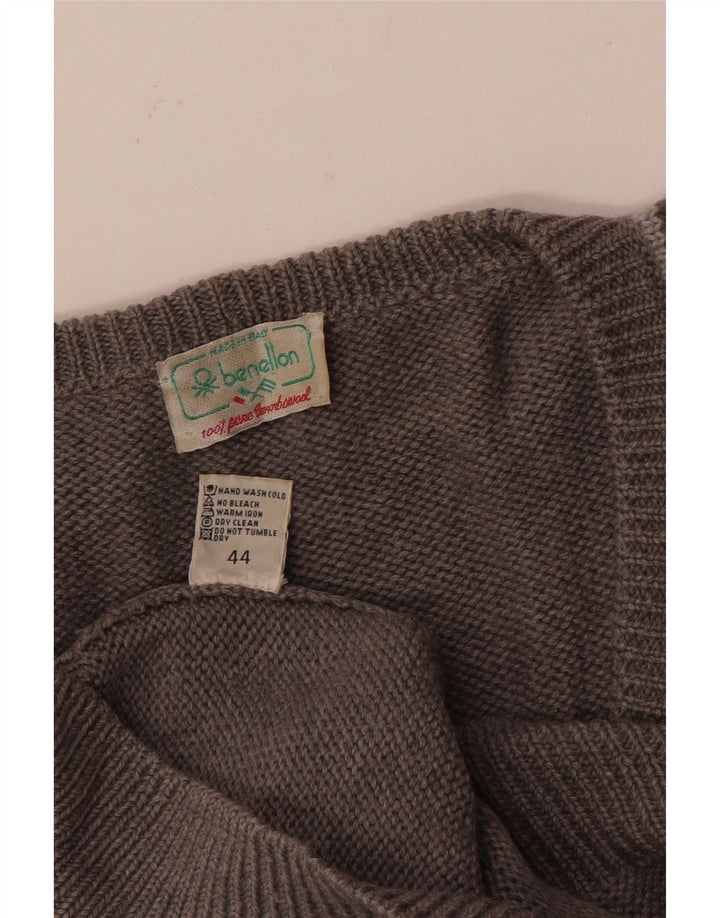 Pulover pentru femei cu decolteu în V BENETTON IT 44 Gri mediu Argyle/Diamond