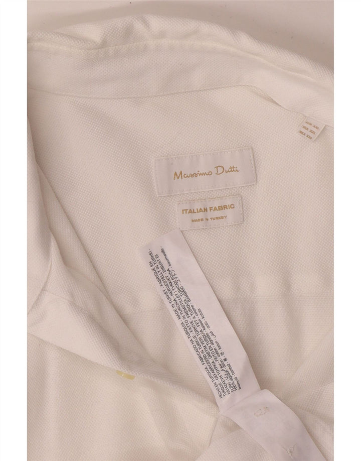 Cămașă Massimo Dutti pentru bărbați, bumbac alb 2XL