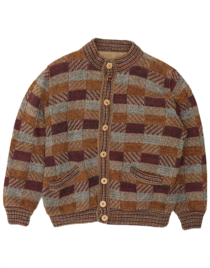 Cardigan Vintage pentru bărbați, XL, cu carouri multicolore