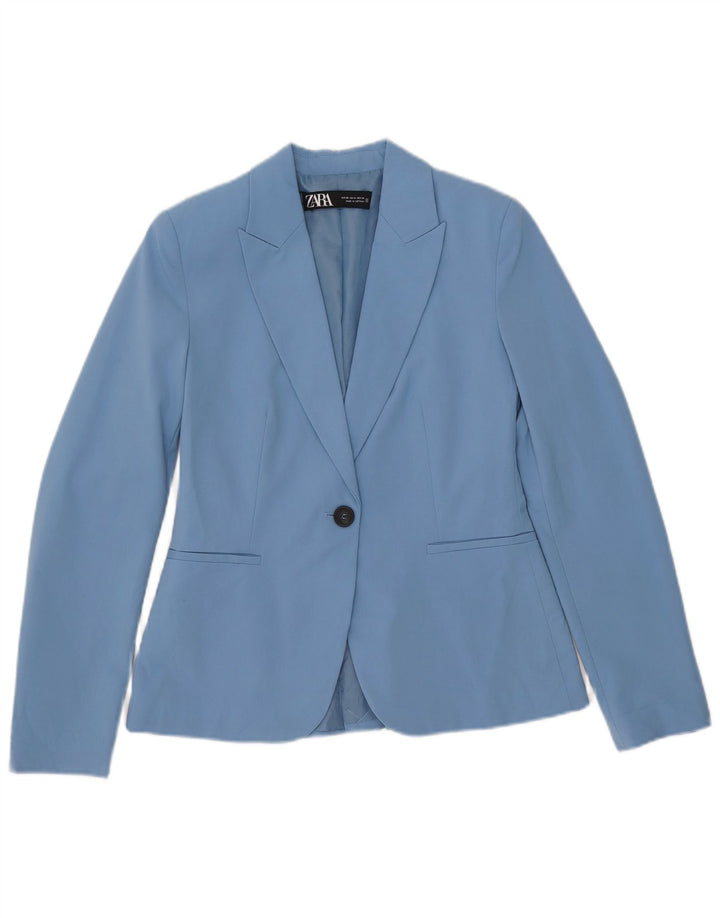 Jachetă Blazer Femei Zara 1 Button EU 36 XS Albastru Poliester