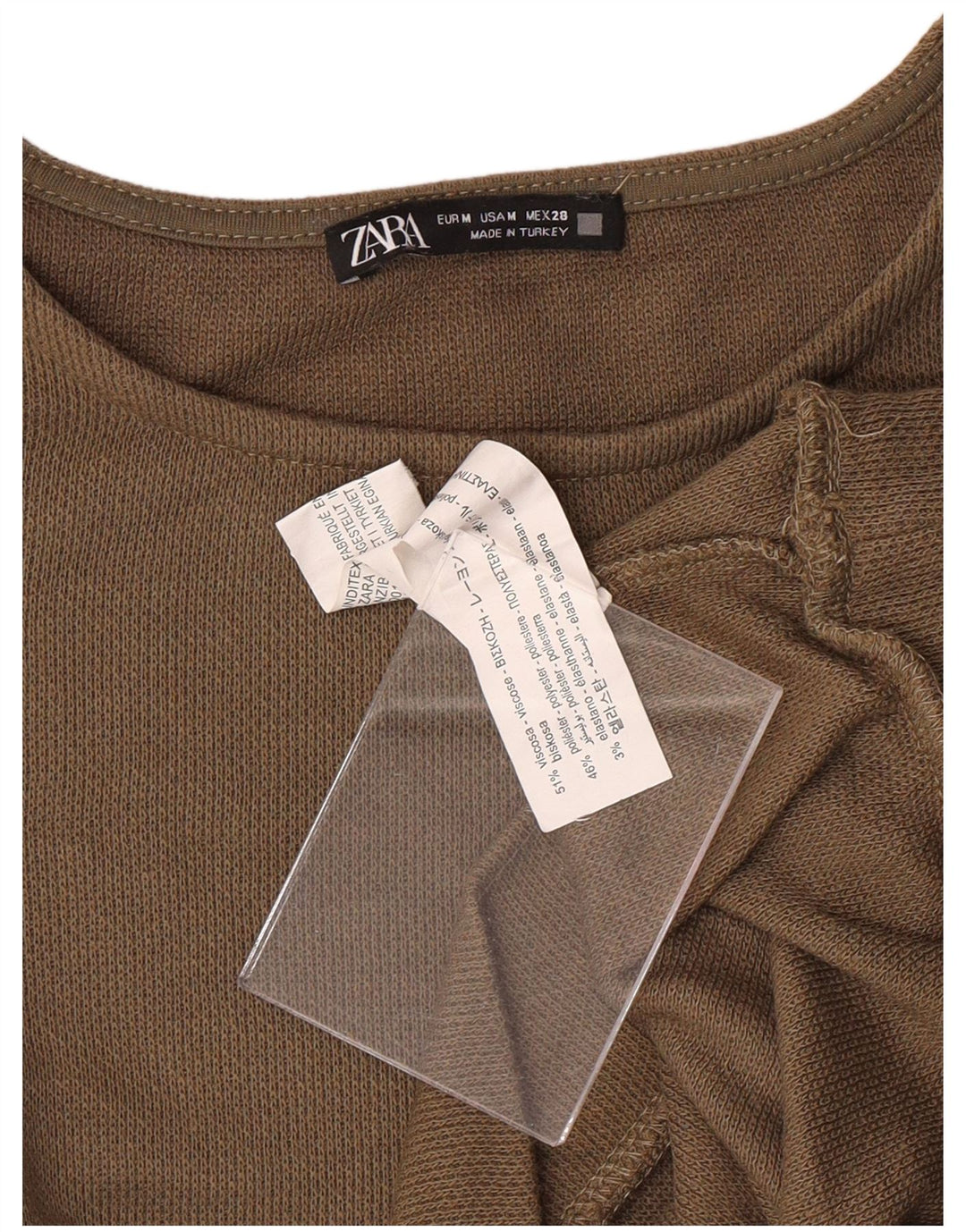 Pulover pentru femei ZARA UK 12 Viscoză maro medie