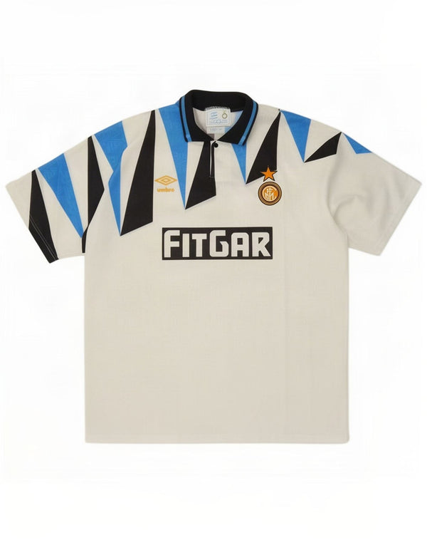 Tricou de fotbal pentru bărbați Umbro Inter Milano 1991-92 în deplasare XL alb geometric