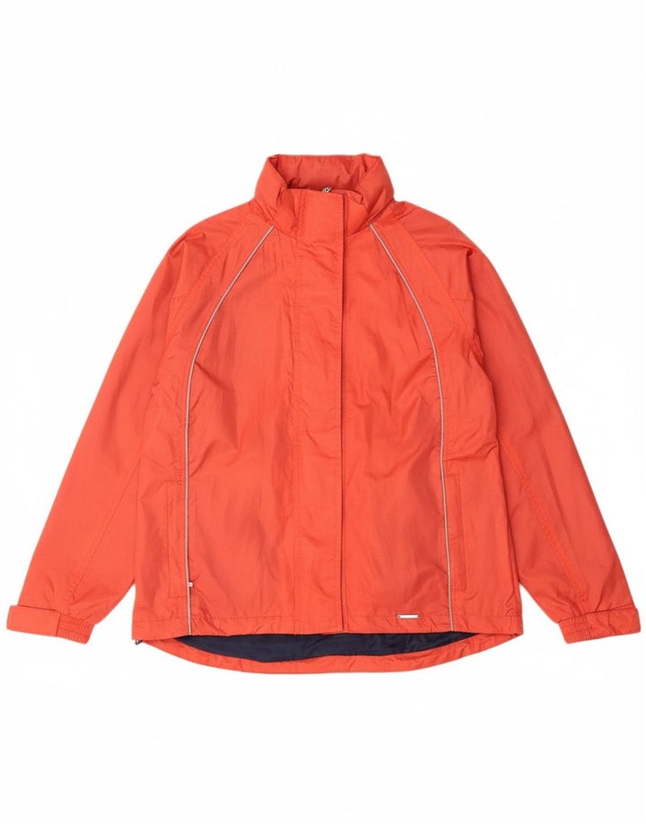 PACO Womens Hooded Rain Jacket UK 14 Medium Orange Nylon