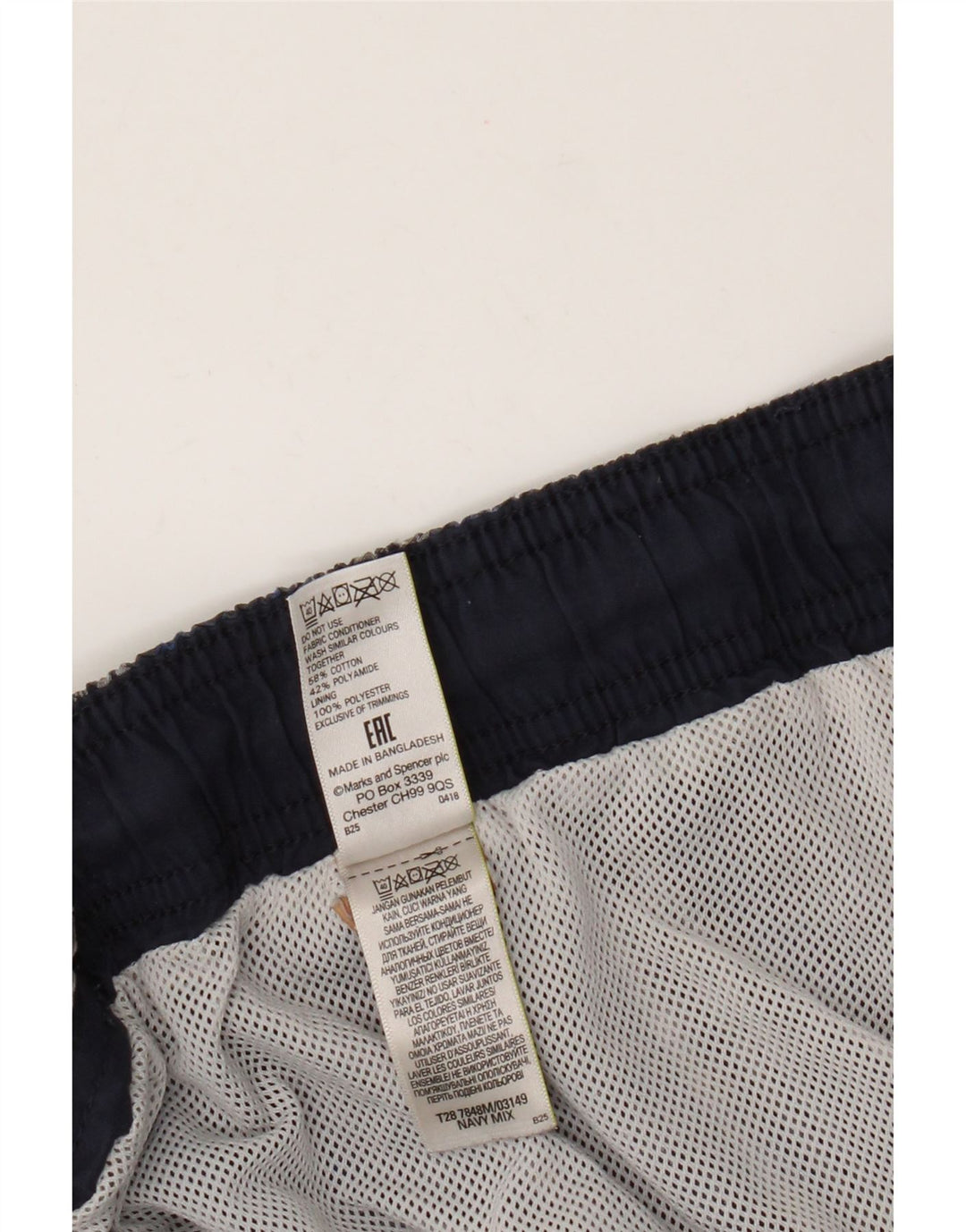 Pantaloni scurți de înot pentru bărbați Marks & Spencer, 2XL, bumbac cu carouri albastre
