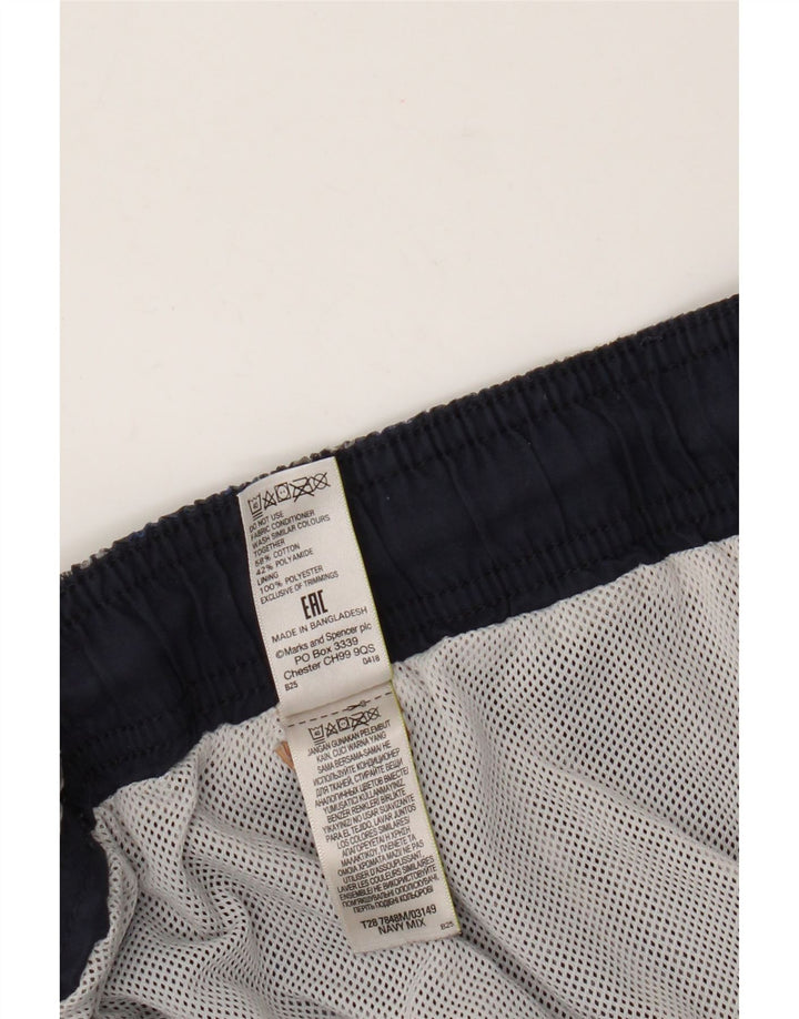 Pantaloni scurți de înot pentru bărbați Marks & Spencer, 2XL, bumbac cu carouri albastre