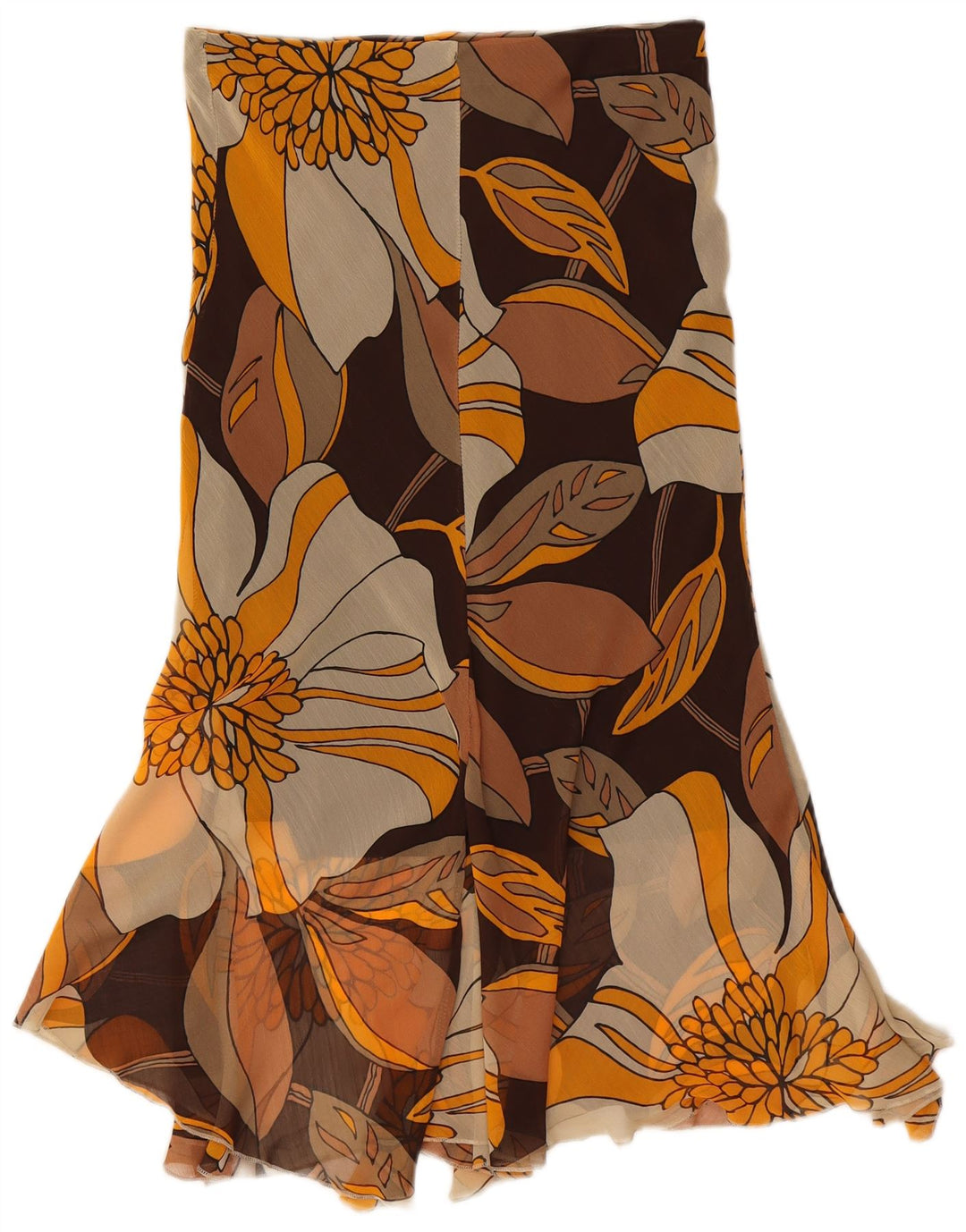 Fusta asimetrică vintage pentru femei W30, multicolor, poliester floral
