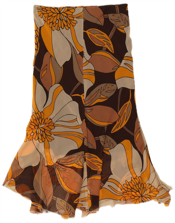 Fusta asimetrică vintage pentru femei W30, multicolor, poliester floral