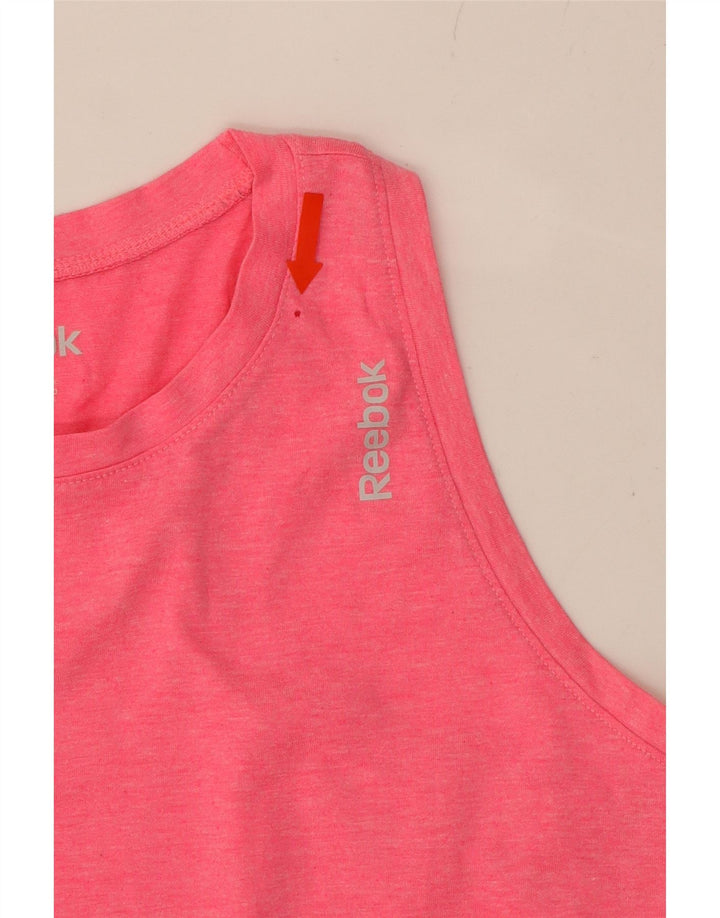 REEBOK Womens Vest Top UK 10 Small Pink Polyester Vintage Reebok and Second-Hand Reebok from Messina Hembry 