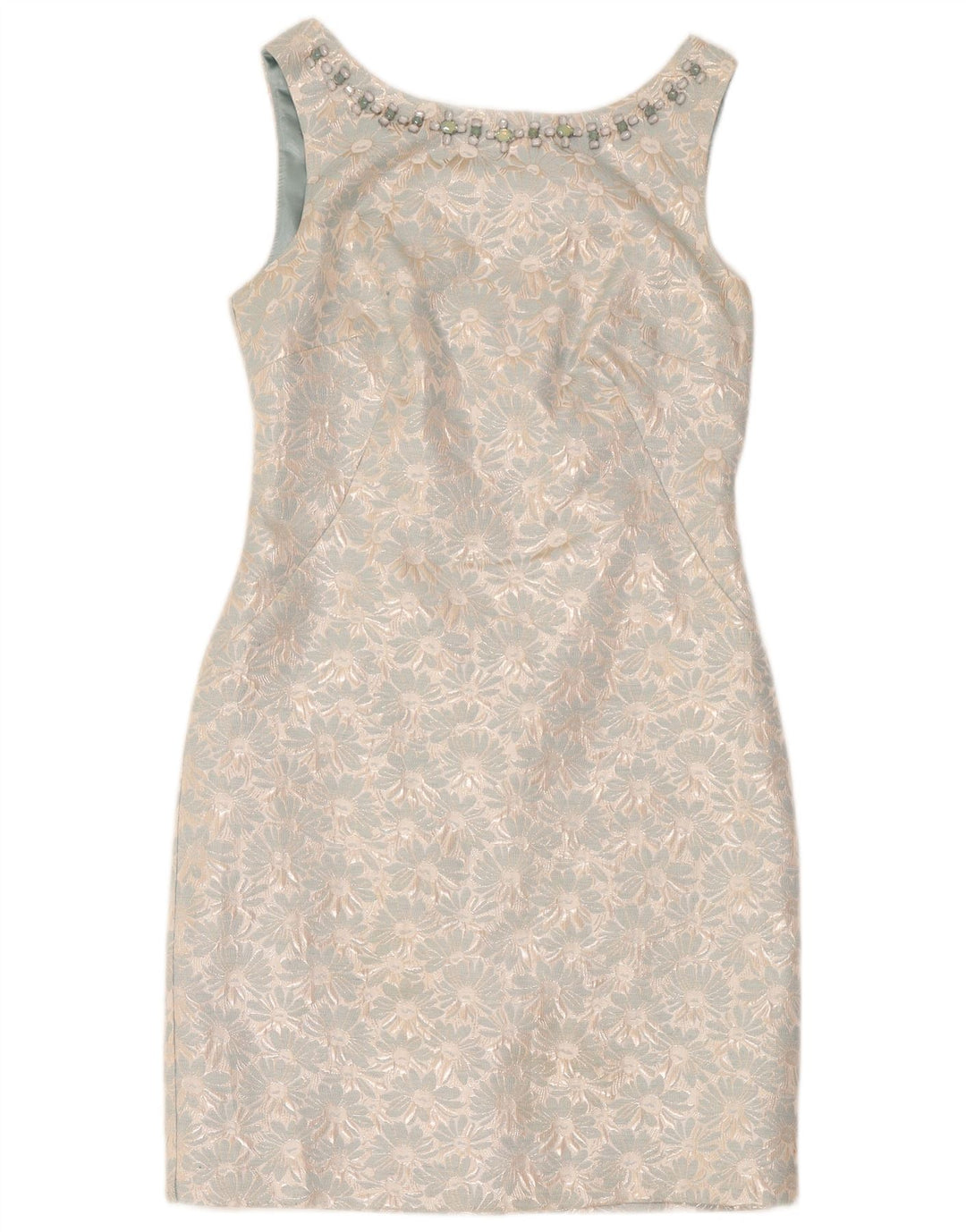 Rochie pentru femei Monsoon fără mâneci, UK 12, poliester floral, albastru mediu