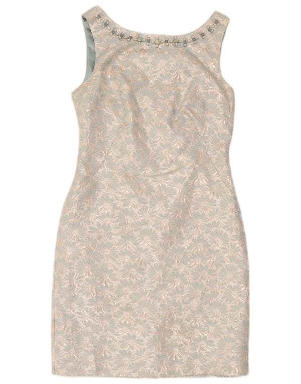 Rochie pentru femei Monsoon fără mâneci, UK 12, poliester floral, albastru mediu