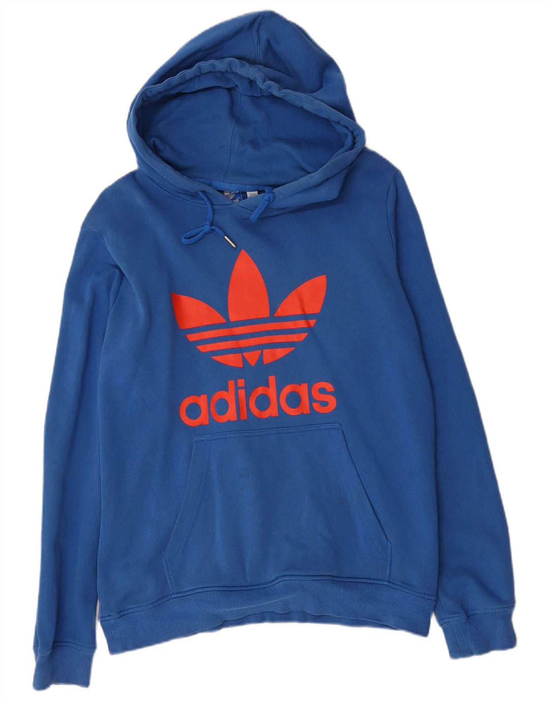 Pulover cu glugă cu grafic pentru bărbați Adidas, bumbac albastru mediu