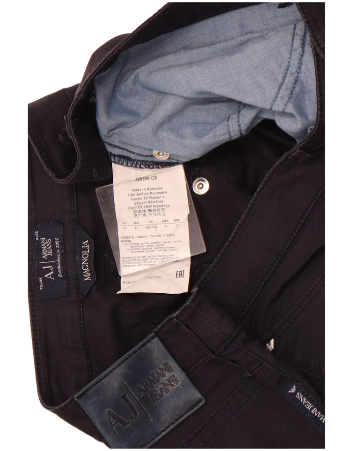 ARMANI Pantaloni Drepți Casual Magnolia Femei L31 L28 Bumbac Bleumarin