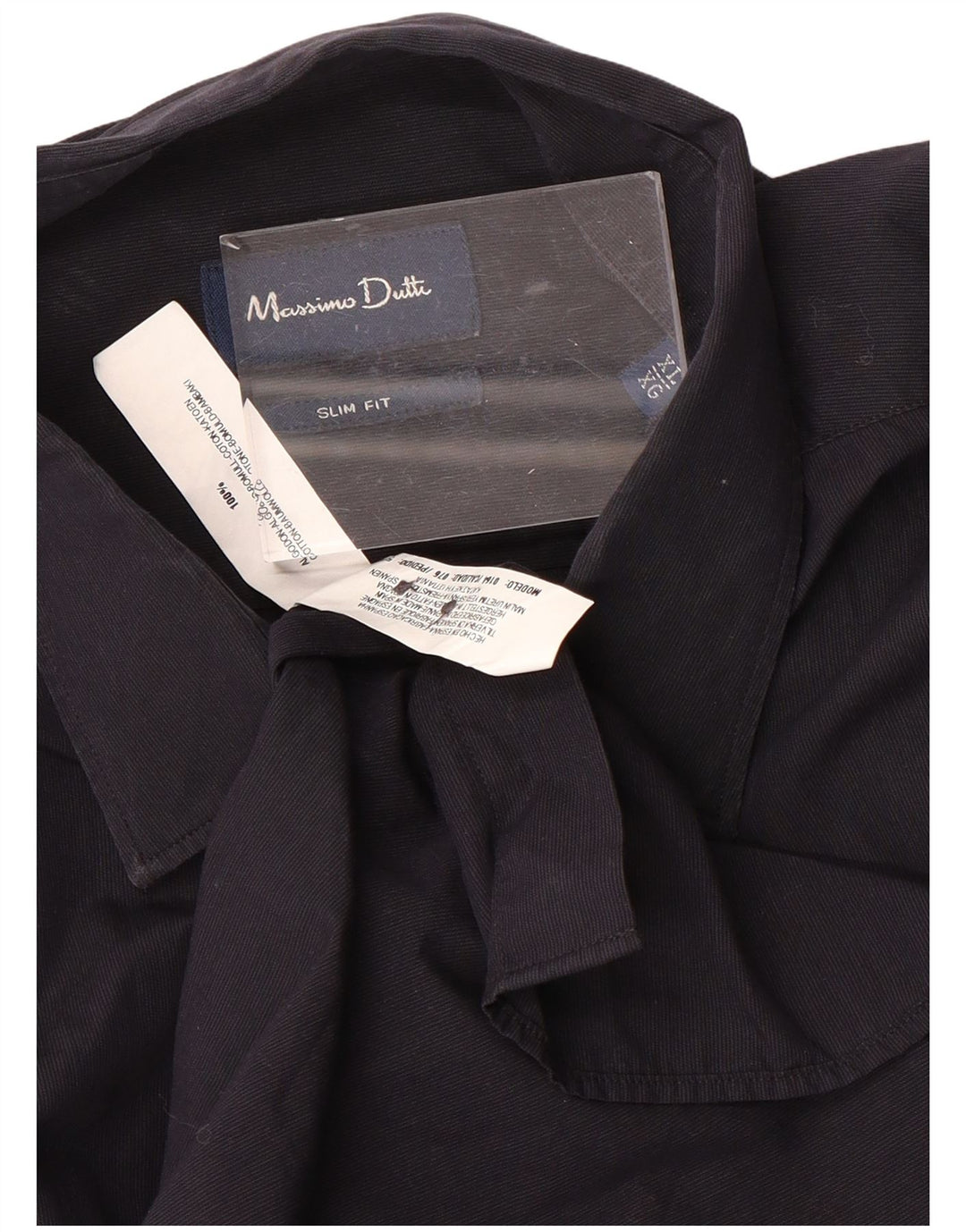 Cămașă pentru bărbați MASSIMO DUTTI Slim Fit XL Bumbac bleumarin