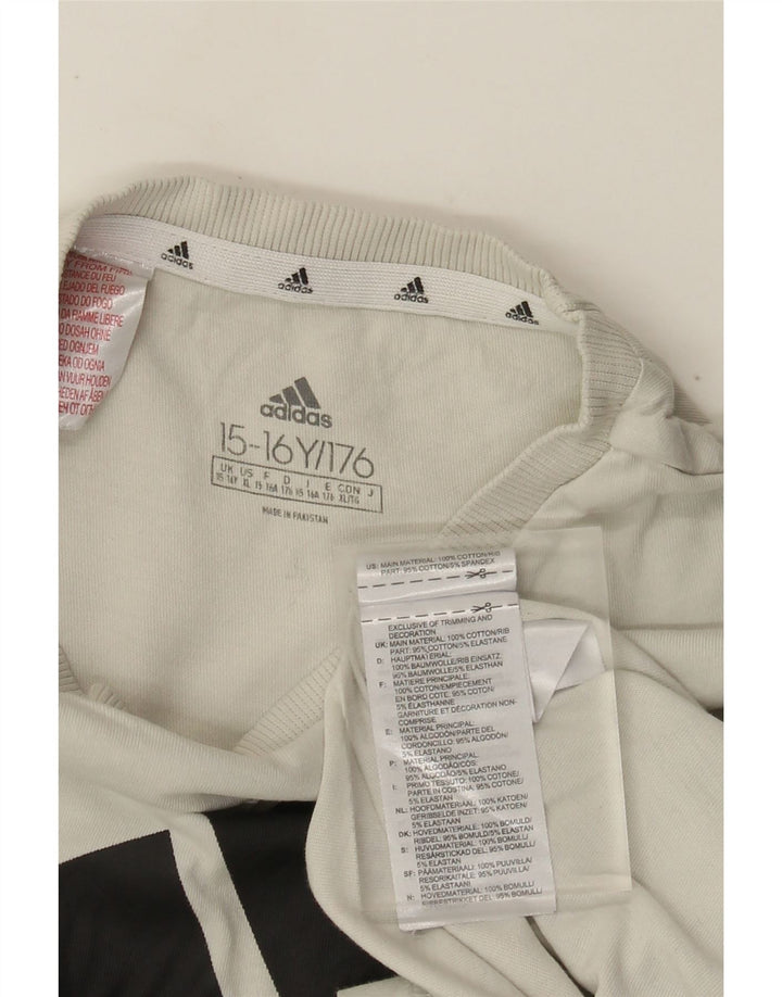 Tricou grafic Adidas pentru băieți Top 15-16 ani Bumbac alb