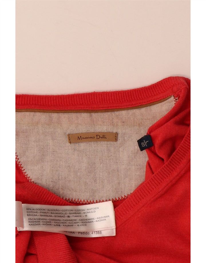 MASSIMO DUTTI Pulover cu decolteu în V pentru bărbați, cașmir roșu mare
