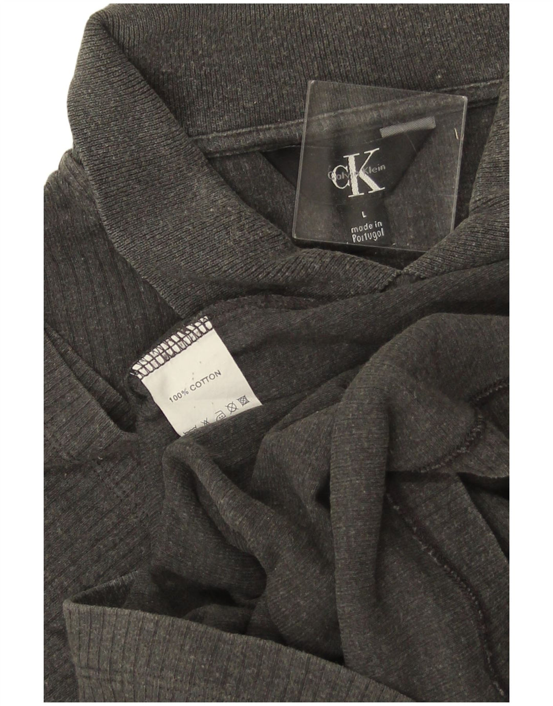 Cămașă polo CALVIN KLEIN pentru bărbați, bumbac gri mare