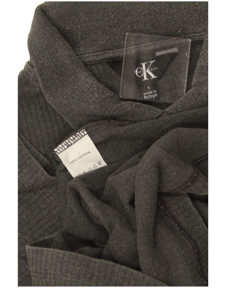 Cămașă polo CALVIN KLEIN pentru bărbați, bumbac gri mare