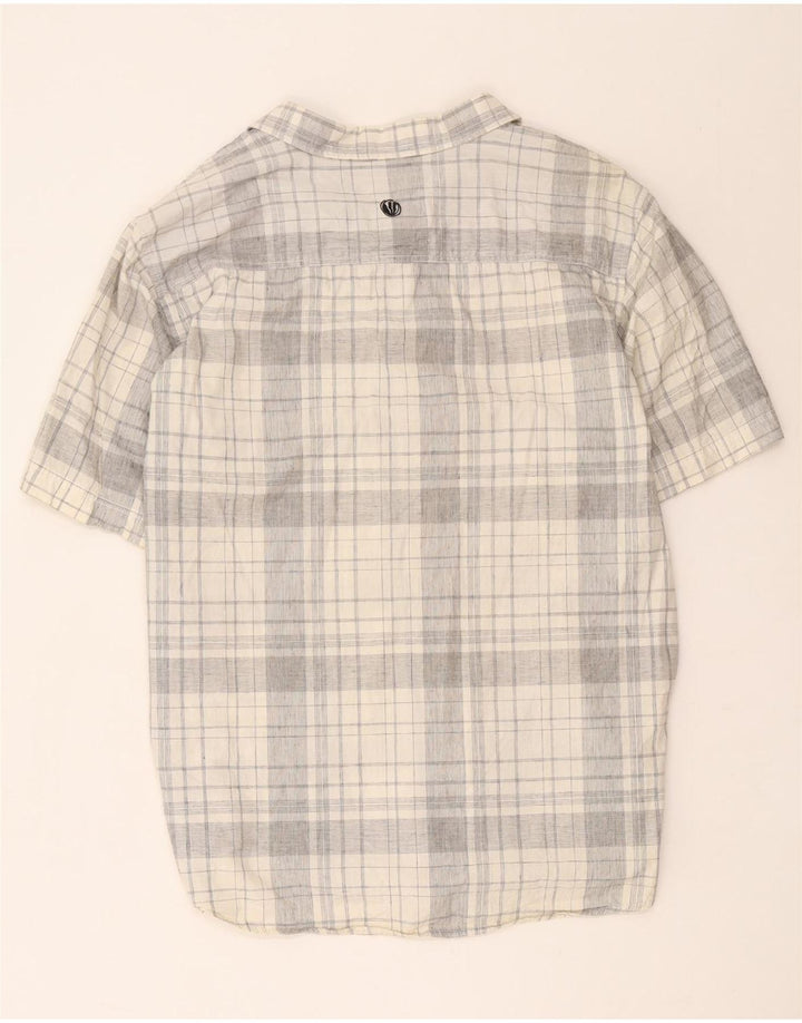 Cămașă cu mânecă scurtă pentru bărbați Fat Face 2XL, bumbac cu carouri gri