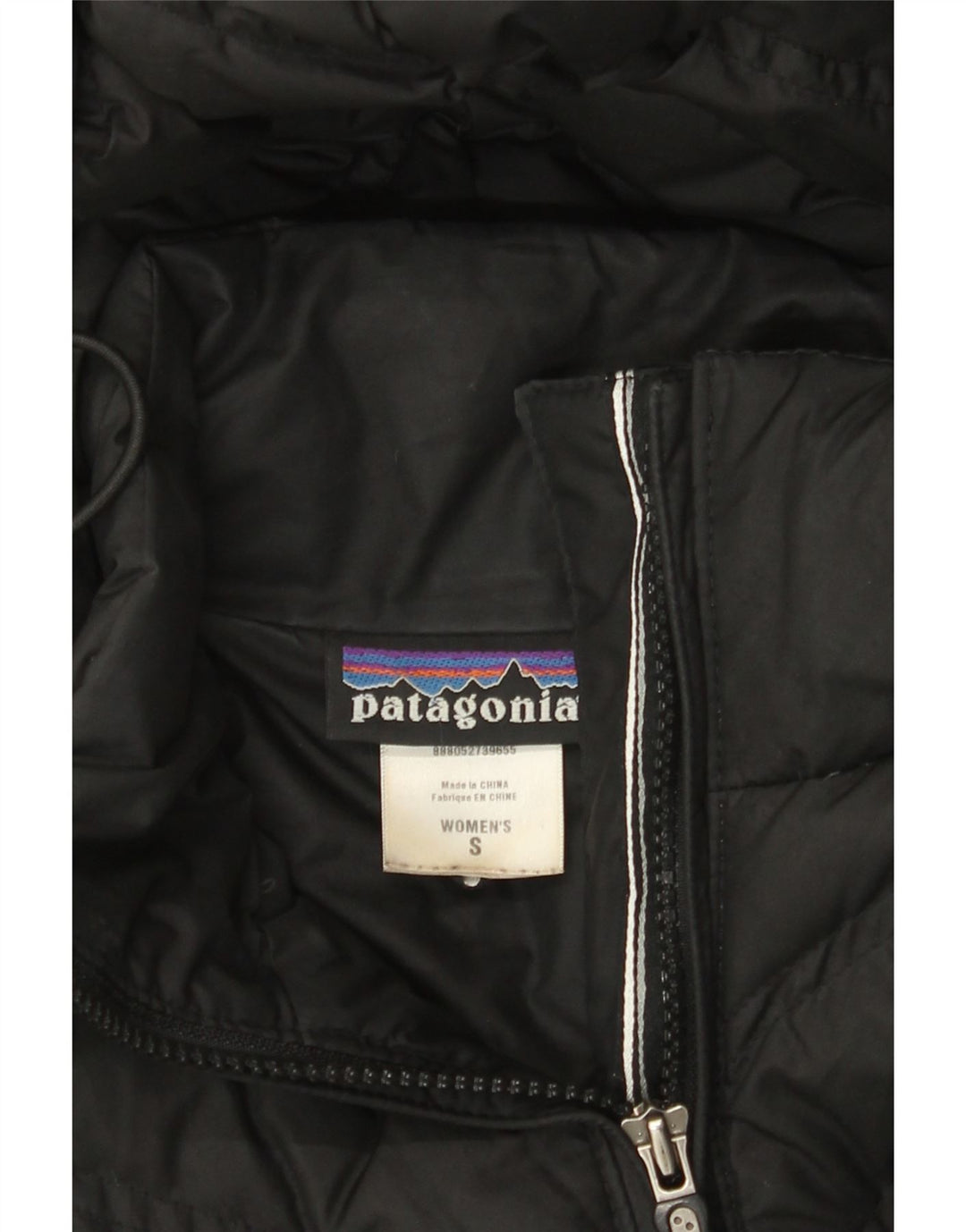 Palton căptușit cu glugă Patagonia pentru femei UK 10 Poliester negru mic