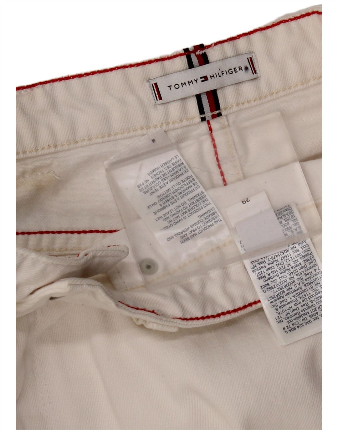 TOMMY HILFIGER Blugi drepți distressed pentru femei W29 L28 Bumbac alb