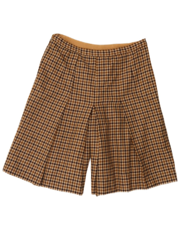 Pantaloni scurți casual vintage pentru femei cu talie înaltă W30 maro mediu Houndstooth