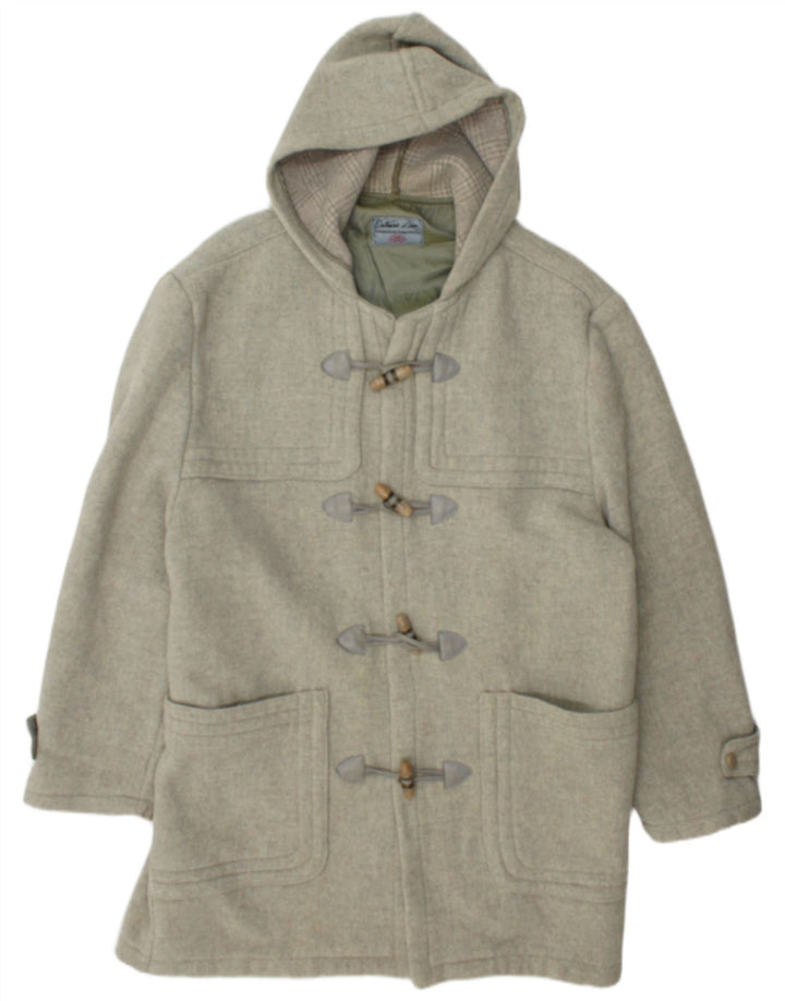 Zip pentru bărbați cu glugă Duffle Coat UK 42 XL Kaki Lână