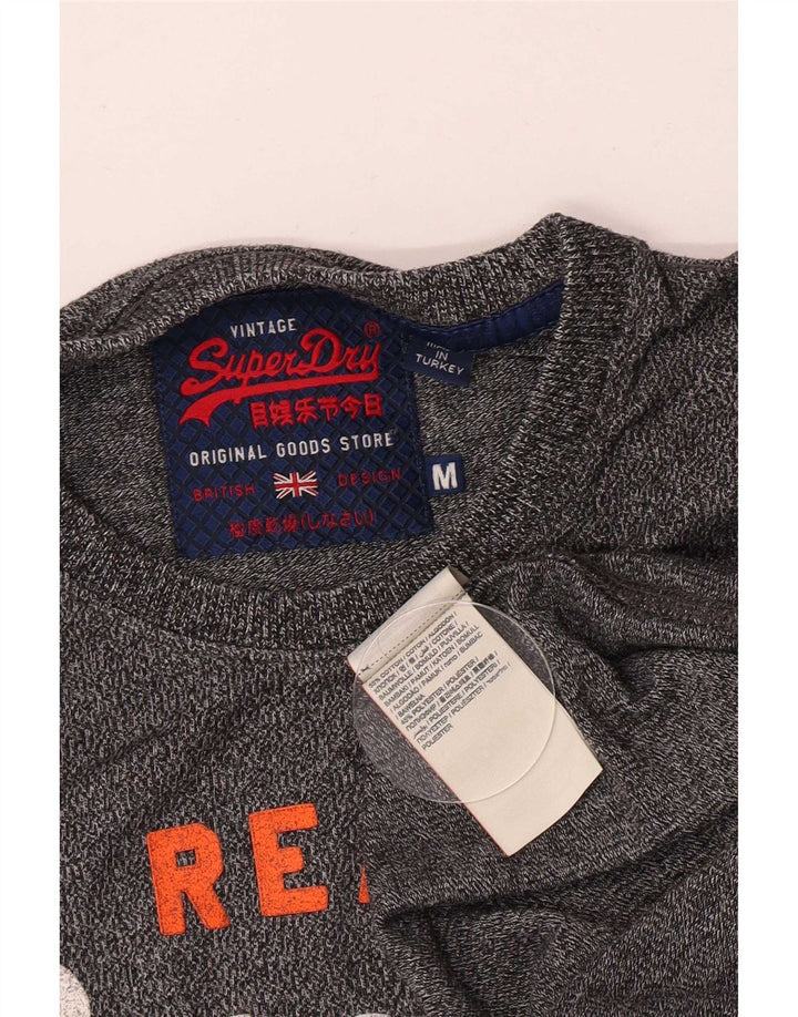 Tricou grafic pentru bărbați Superdry Top din bumbac cu pete gri mediu