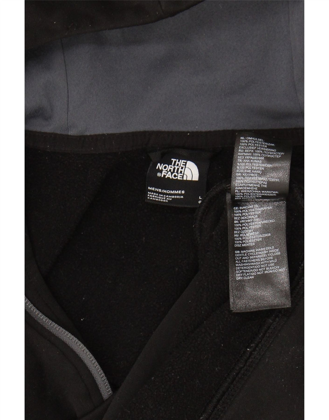 Pulover pentru bărbați The North Face, cu fermoar și gât, poliester mare, negru