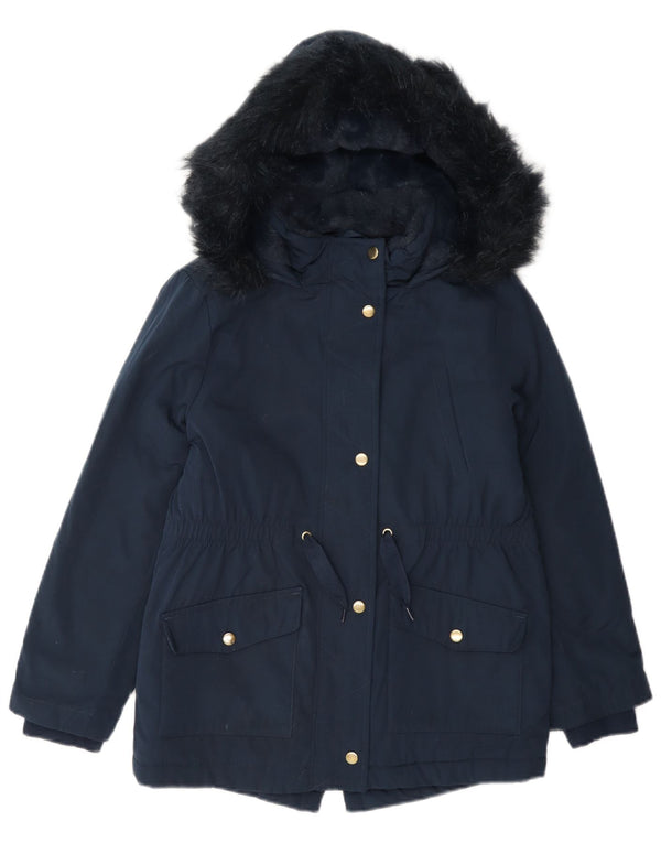 Jachetă parka Sherpa cu glugă pentru fete Marks & Spencer, 8-9 ani, bleumarin