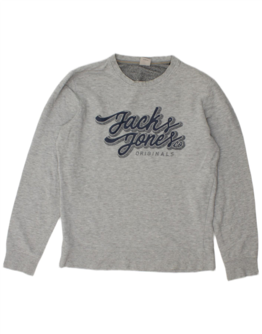 JACK & JONES Pulover grafic pentru bărbați, bumbac cu pete, gri mediu