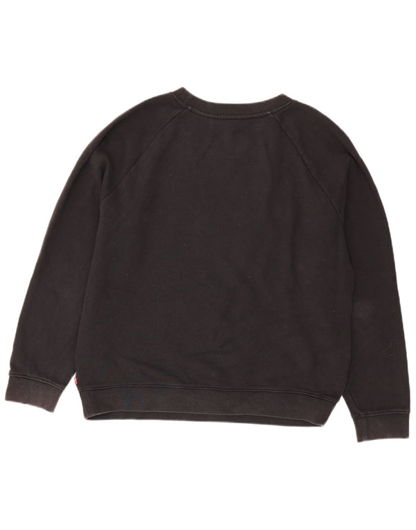 Levi's Pulover cu grafic pentru femei UK 16, mare, negru, bumbac