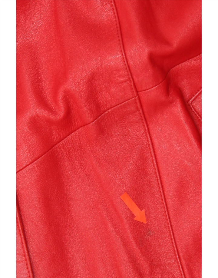 Palton din piele D'Enver pentru femei UK 18 XL, piele roșie