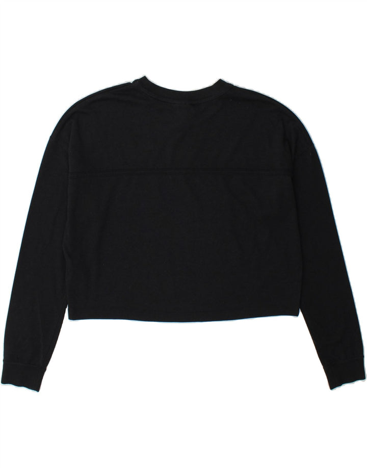 NIKE Womens Oversized Crop Sweatshirt Jumper UK 10 Small Black Polyester Vintage Nike and Second-Hand Nike from Messina Hembry 