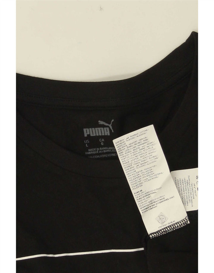 Tricou grafic Puma pentru bărbați Top mare din bumbac negru
