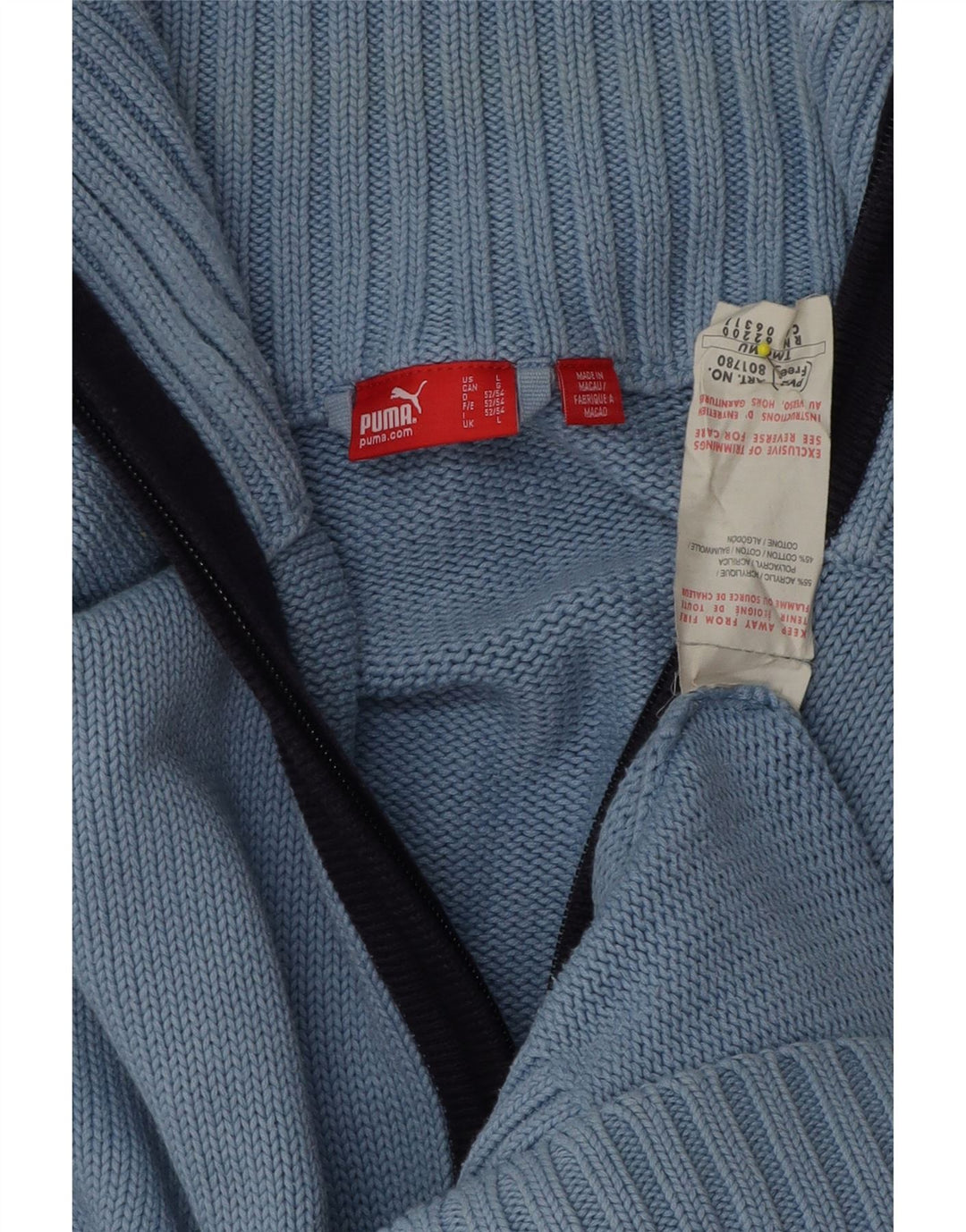 Pulover cardigan pentru bărbați Puma, mare, albastru acrilic