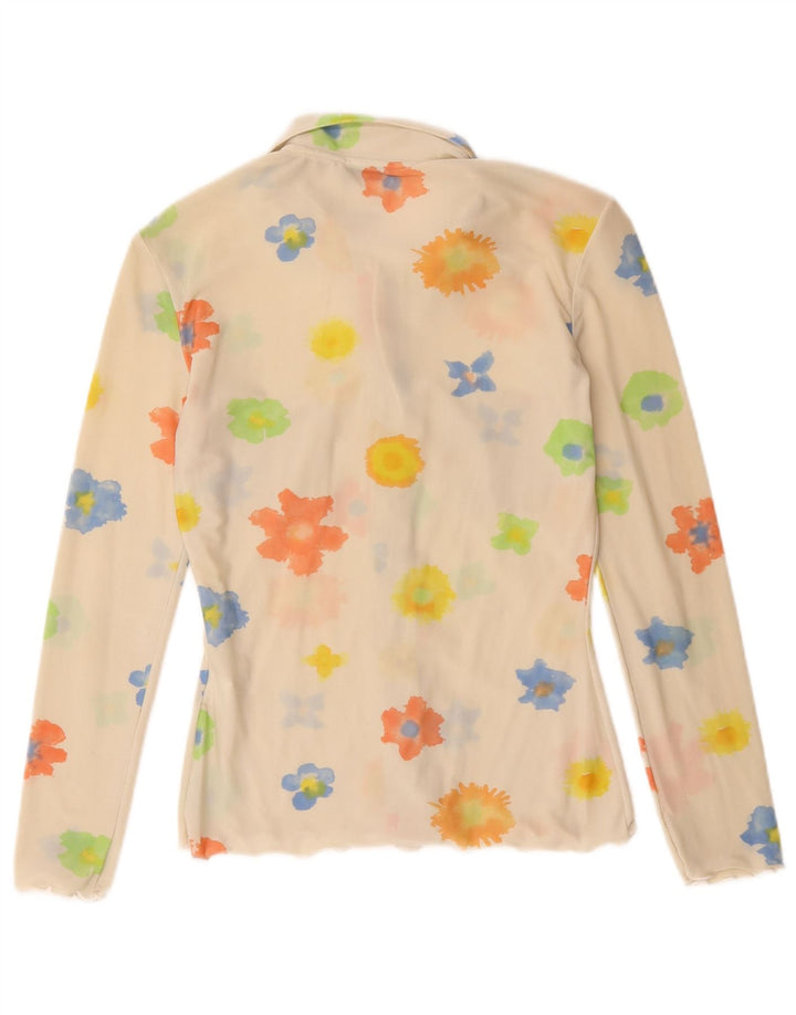 Bluză cămașă pentru femei Max & Co. UK 12 Medium Alb catifelat Floral