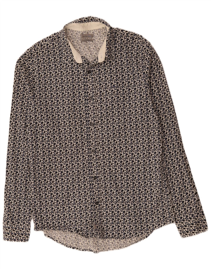 Cămașă Slim Fit CALVIN KLEIN JEANS Bumbac Geometric Negru Mediu