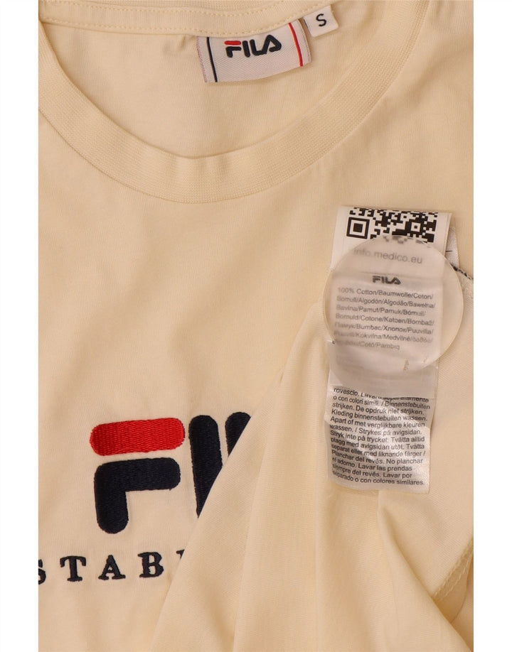 Tricou grafic Fila pentru bărbați Top mic, bej, bumbac