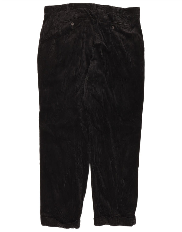 EDDIE BAUER Pantaloni pentru bărbați, înalți, cu croiala relaxată, din velur, L40 L34, negru