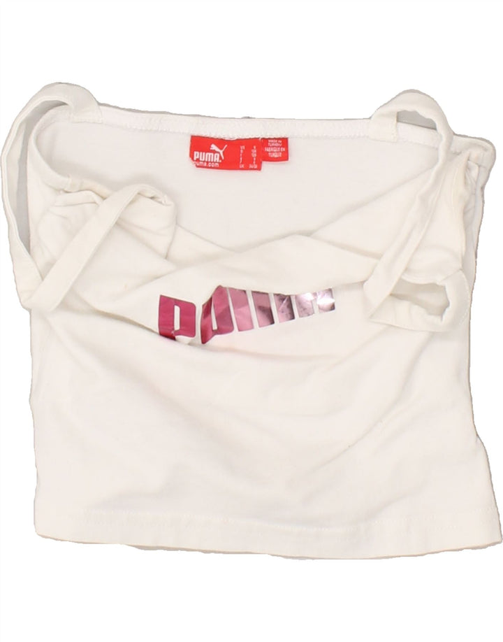 PUMA Girls Graphic Cami Top 7-8 Years Small  White Vintage Puma and Second-Hand Puma from Messina Hembry 