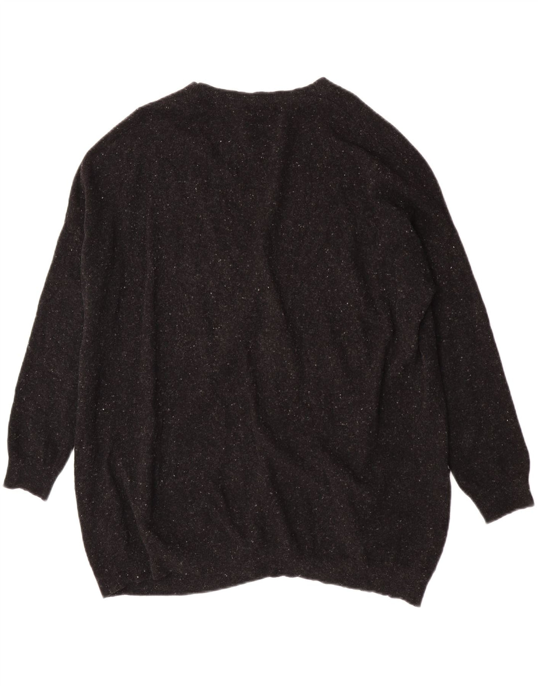 Pulover cardigan supradimensionat pentru femei Cos UK 10 Lână neagră cu pete mici