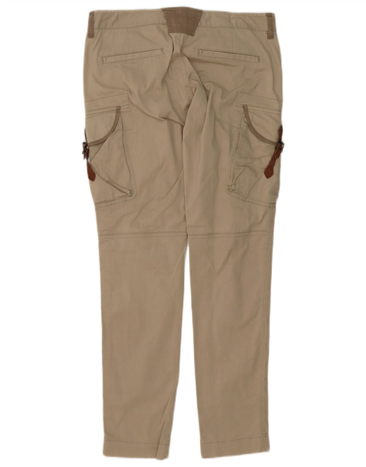 Massimo Dutti Pantaloni cargo subțiri pentru femei L30 L32 bumbac bej